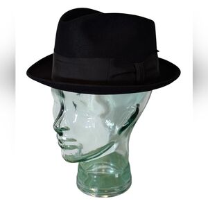 Vintage ADAM Fifth Avenue New York Felt Fedora Hat - Black - Size 7